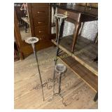 3 iron floor candle stands