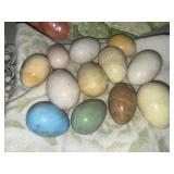 Collection of Italian alabaster and marble eggs