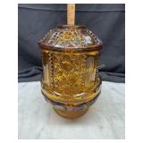 Vintage Indiana glass stars and bars fairy lamp