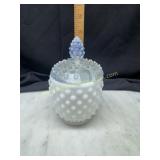 Fenton hobnail jam jar