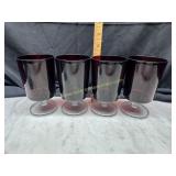 4 Midcentury French luminarc wine glasses