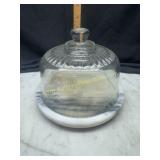 Cheese dish with marble base