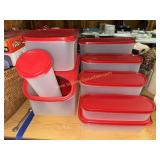 Red top kitchen food storage
