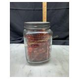 Jar of red marbles