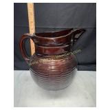 Brown heirloom pottery pitcher