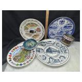 Vintage souvenir plates, items