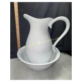 Modern farmhouse pitcher and bowl