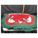 Vintage country bowed goose Christmas tree skirt