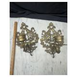 Pair of vintage brass wall sconces