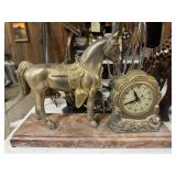Vintage horse mantle clock