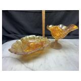 Carnival marigold candy stand and bowl