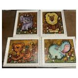 Vintage Edna Vierra framed zoo animal prints