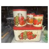 Vintage Ballenoff metal canister set and matching