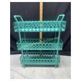 Teal metal kitchen spice rack