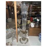 Vintage Crystal cornet epergne vase