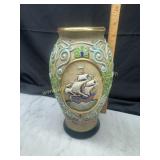 Czechoslovakia Fireside embossed ship vase