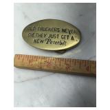 Vintage brass truckers peterbilt belt buckle