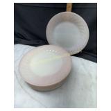 8 Fire king pink swirl luncheon plates