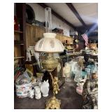 Gorgeous Victorian parlor lamp with cherub base