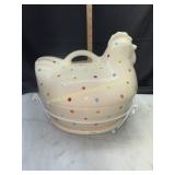 Temptations polka dot rooster baking dish oven to