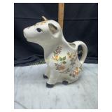 Vintage floral cow cream pitcher