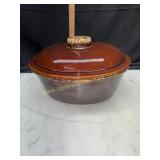 Hull brown drip casserole with lid