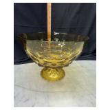 Vintage amber glass fruit stand