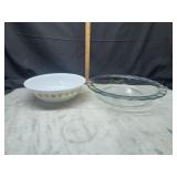 Butterfly gold serving bowl and pie plate