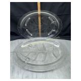 2 clear meat platters