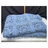 Blue Hand made crochet blanket
