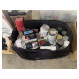 Canvas tote of paints