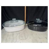 2 corningware baking dishes with lids- French