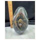Art glass egg paperweight