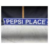 Pepsi place metal novelty sign
