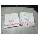 Pair of hand embroidered pillow cases and quilted