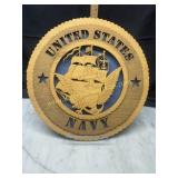 Wood US Navy wall plaque