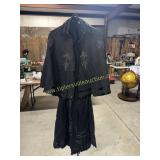 Antique Victorian beaded wool ladies mourning