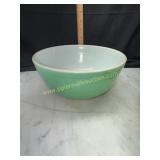Green Pyrex mixing bowl