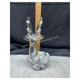 Glass stag paperweight