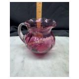 Small pilgrim glass cranberry pitcher