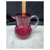 Pilgrim cranberry glass cream pitcher