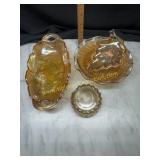 4 Pieces of carnival marigold bowls and powder