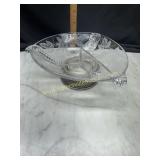 Divided dish with sterling base