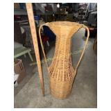 Tall wicker vase