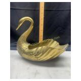 Midcentury Brass swan trinket tray