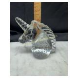 Art glass unicorn paperweight