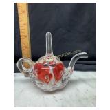 Joe St Clair art glass teapot ring holder