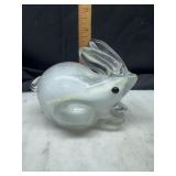 Art glass rabbit paperweight