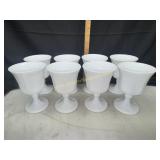 Set of 8 harvest grape milk glass goblets