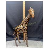 Vintage leather wrapped giraffe statue